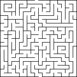 Labyrint med 20 × 20 fyrkantiga celler