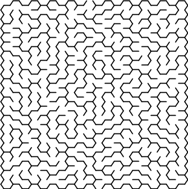 Labyrint med 20 × 20 sexkantiga celler